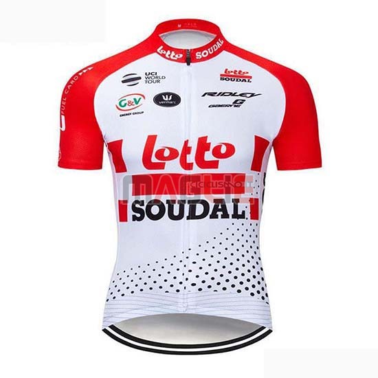 Maglia Lotto Soudal Manica Corta 2019 Rosso Bianco